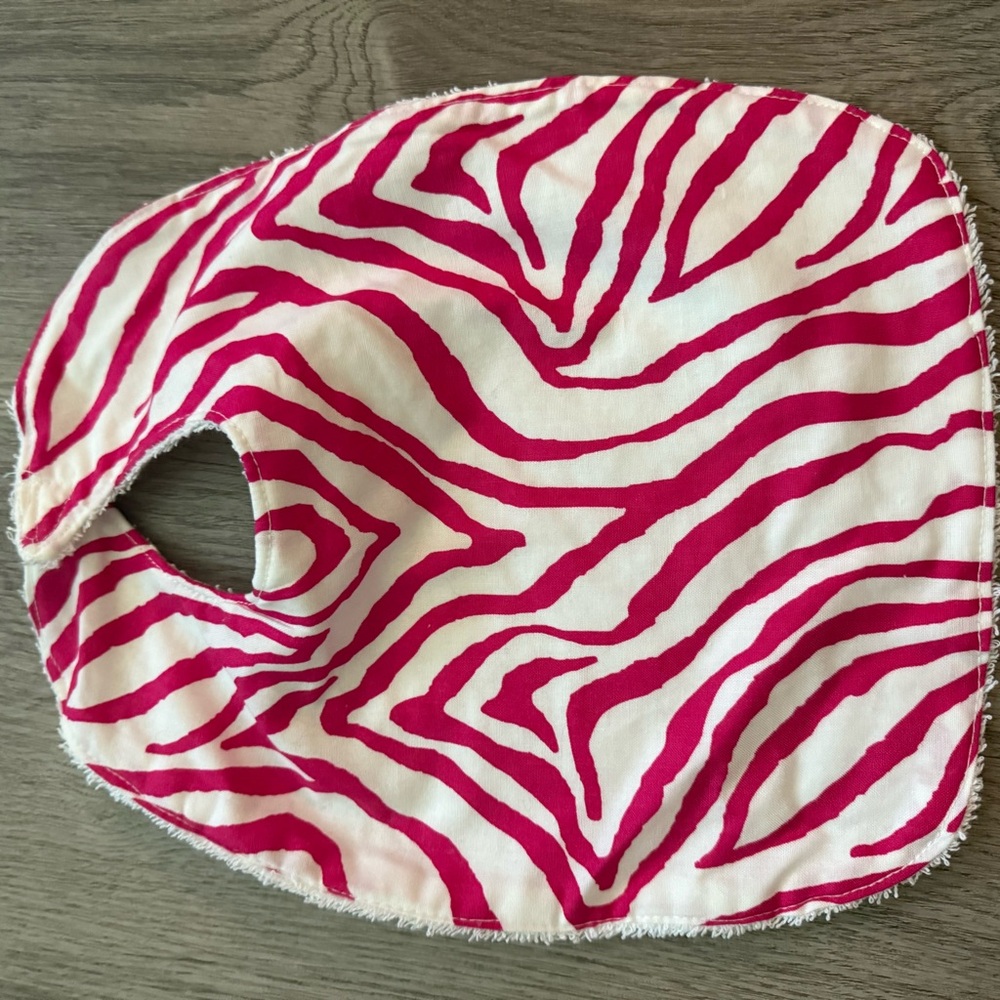 Pink Zebra Print Baby Bib
